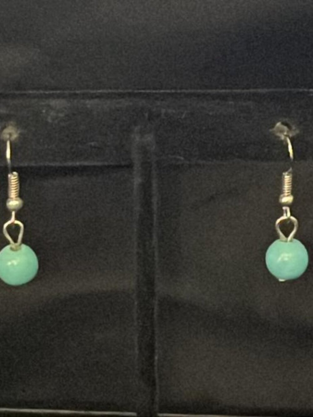 8 mm Aqua Bead Earrings